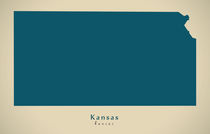 Modern Map - Kansas USA by Ingo Menhard