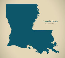 Modern Map - Louisiana USA by Ingo Menhard