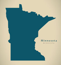 Modern Map - Minnesota USA by Ingo Menhard
