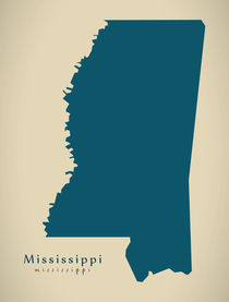 Modern Map - Mississippi USA by Ingo Menhard