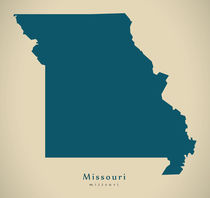 Modern Map - Missouri USA by Ingo Menhard