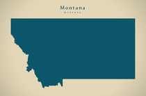 Modern Map - Montana USA by Ingo Menhard