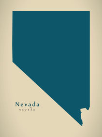 Modern Map - Nevada USA by Ingo Menhard