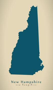 Modern Map - New Hampshire USA by Ingo Menhard