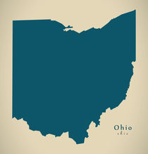 Modern Map - Ohio USA by Ingo Menhard