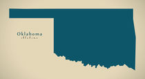Modern Map - Oklahoma USA by Ingo Menhard