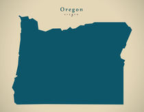 Modern Map - Oregon USA by Ingo Menhard
