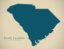Modern Map - South Carolina USA by Ingo Menhard