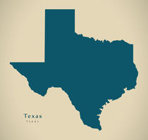 Modern Map - Texas USA von Ingo Menhard