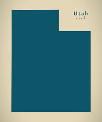 Modern Map - Utah USA by Ingo Menhard