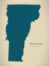 Modern Map - Vermont USA by Ingo Menhard