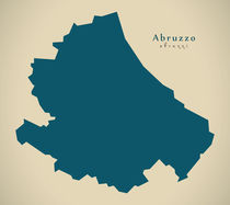 Modern Map - Abruzzo IT Italy von Ingo Menhard