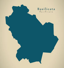 Modern Map - Basilicata IT Italy by Ingo Menhard