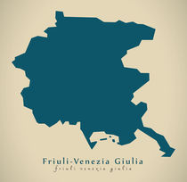 Modern Map - Friuli-Venezia Giulia IT Italy by Ingo Menhard