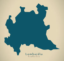 Modern Map - Lombardia IT Italy von Ingo Menhard