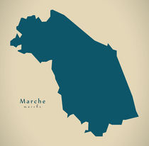 Modern Map - Marche IT Italy von Ingo Menhard