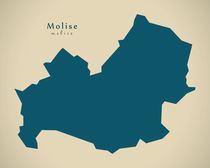 Modern Map - Molise IT Italy by Ingo Menhard