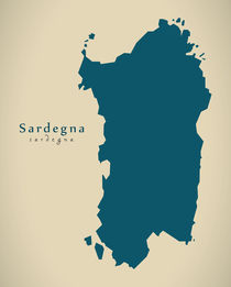 Modern Map - Sardegna IT Italy von Ingo Menhard
