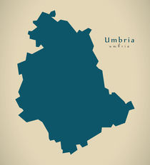 Modern Map - Umbria IT Italy by Ingo Menhard