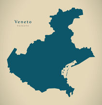 Modern Map - Veneto IT Italy by Ingo Menhard