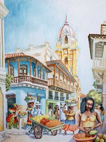 Straße in Cartagena von Ronald Kötteritzsch