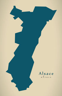 Modern Map - Alsace FR France by Ingo Menhard