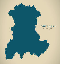 Modern Map - Auvergne FR France by Ingo Menhard