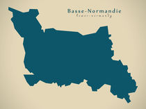 Modern Map - Basse Normandie FR France von Ingo Menhard