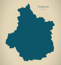 Modern Map - Centre FR France by Ingo Menhard