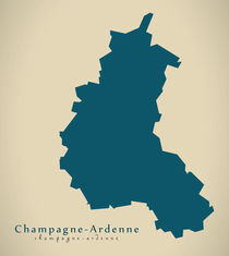 Modern Map - Champagne Ardenne FR France von Ingo Menhard