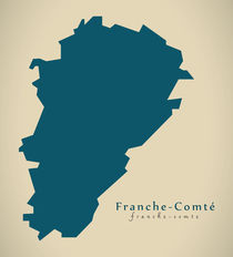 Modern Map - Franche Comte FR France von Ingo Menhard