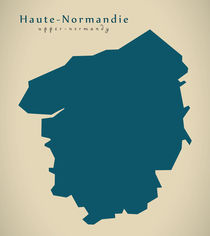 Modern Map - Haute Normandie FR France von Ingo Menhard