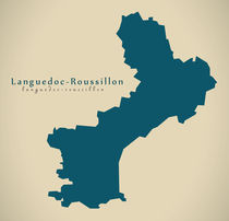 Modern Map - Languedoc Roussillon FR France von Ingo Menhard