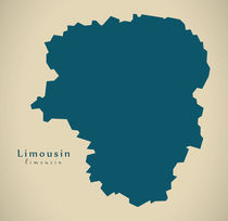 Modern Map - Limousin FR France by Ingo Menhard