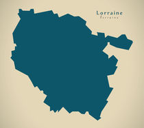 Modern Map - Lorraine FR France von Ingo Menhard