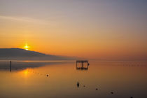 Sonnenaufgang über dem Überlinger See beim Strandbad Bodman - Bodensee von Christine Horn