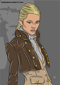 Military Steampunk Woman in uniform by mixedmarcelarts