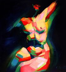 Cubistic sitting nude (2014) by Corne Akkers