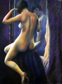 Nude in front of mirror (2012) by Corne Akkers