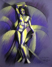 Cubistic nude (05) (2013) (sold) von Corne Akkers