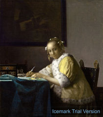 Johannes Vermeer, A Lady Writing by artokoloro
