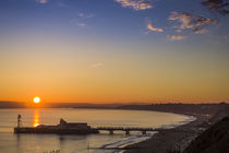 Coastline beach resort pier sunset by Steve Mantell