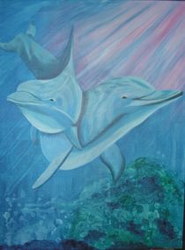 Dolphins in sunlight by Beate Horváth