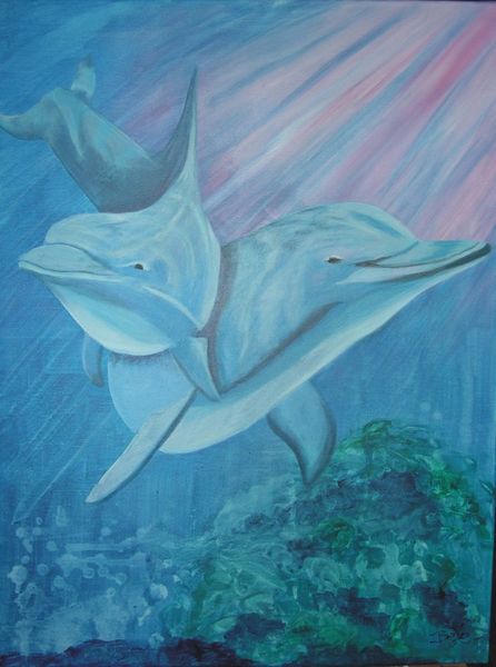 Delfine-im-sonnenlicht