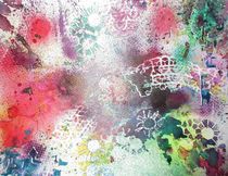 Erblühen im Farbenrausch - über die Brücke gehn - handmade Bild - Acrylmalerei - Mixed Media by Heide Pfannenschwarz