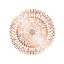 Geometrisches kupfer Mandala auf weißem Hintergrund von Nina Baydur