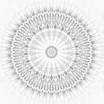 Geometrisches Mandala Grau Weiß by Nina Baydur