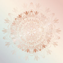 Rose Gold Mint Florales Mandala by Nina Baydur