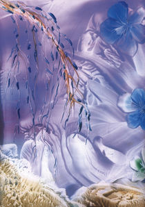 Blaue Blüten – Encaustic von Ulrike Kröll