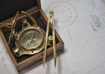 Navigation Kompass Zirkel Seekarte by koroland